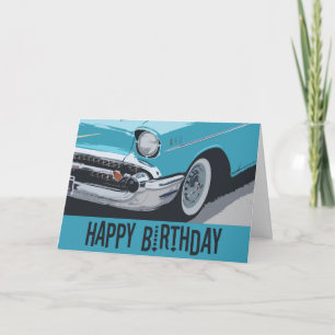 Old Chevy birthday in blue. Card