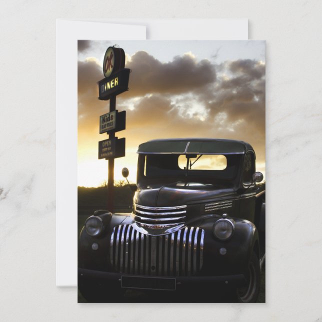 Old Chevy Truck at Sunset Invitation (Front)