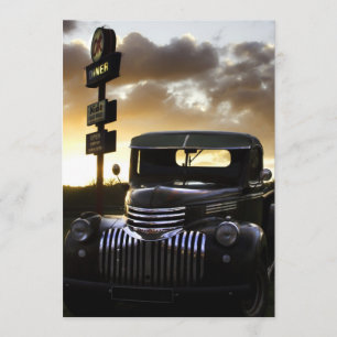 Old Chevy Truck at Sunset Invitation