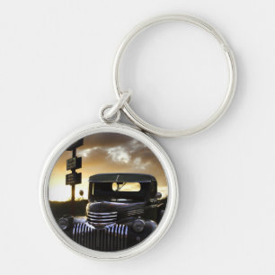 Old Chevy Truck Keychain/Keyring Key Ring