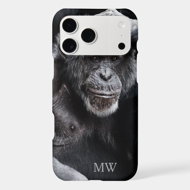 Old Chimpanzee custom monogram phone cases (Back)