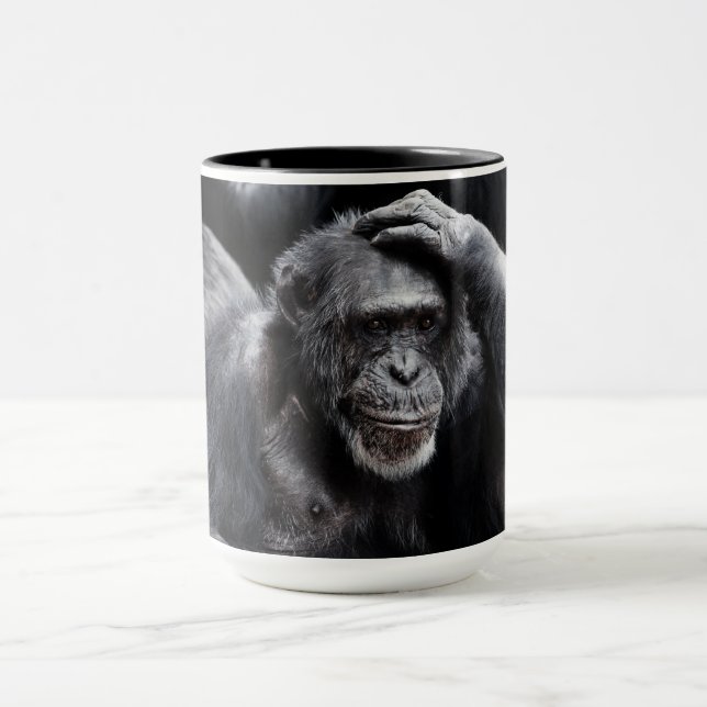 Old Chimpanzee custom name mugs (Center)