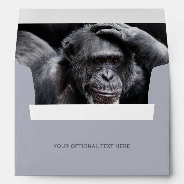Old Chimpanzee custom text Envelope (Back (Bottom))