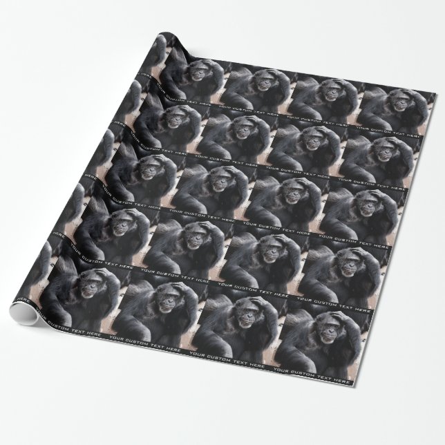 Old Chimpanzee custom wrapping paper (Unrolled)
