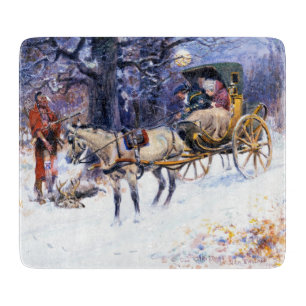 Old Christmas in New England (by Charles Russell) Cutting Board