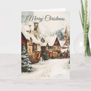 Old Christmas vibes Scene Holiday Card