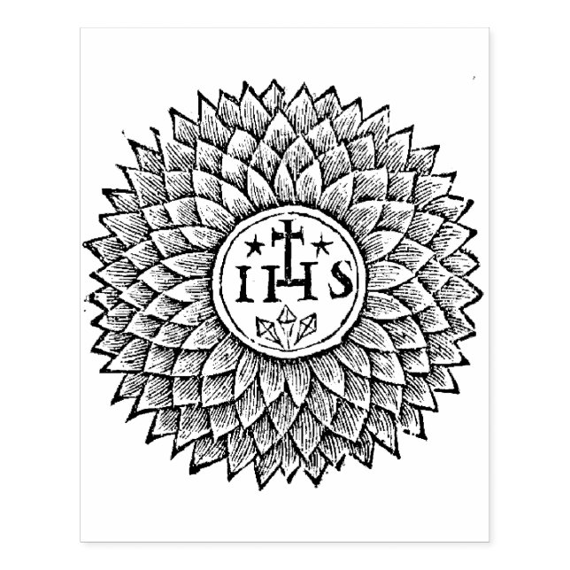 Old Christogram  IHS  Rubber Stamp (Imprint)