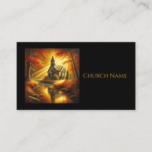 Old Church in an Autumn Forest Business Card