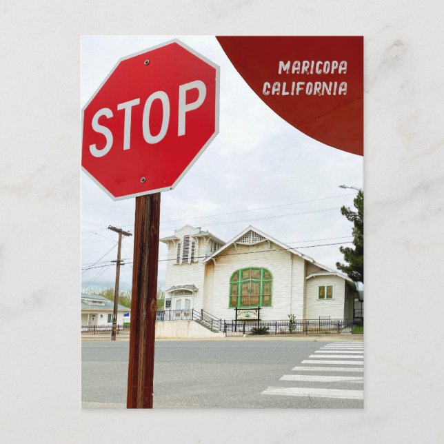 Old Church in Maricopa California Postcard (Front)