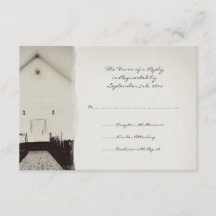 Old Church Vintage Wedding RSVP Card