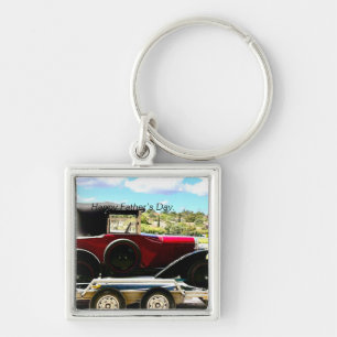Old Citroen Car on A Trailer in France Key Ring