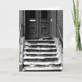 Old City Door and Staircase Worn Paint Stairs Card