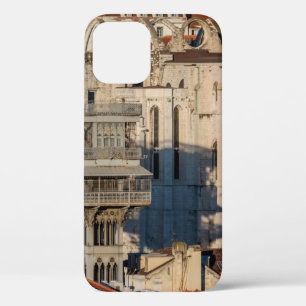 Old city of Lisbon with view tower and church ruin iPhone 12 Case