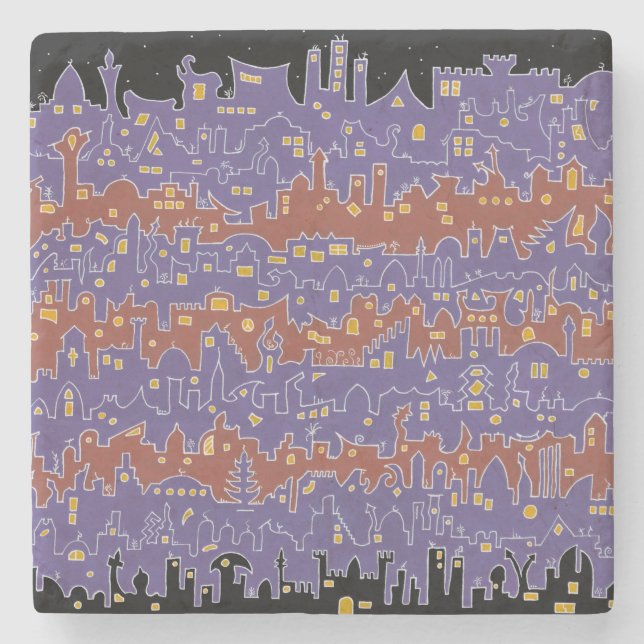Old City – Sana’a - Marble Stone Coaster (Front)