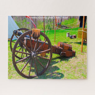 Old Civil War Cannons.Christmas Greetings Jigsaw Puzzle