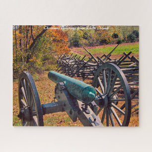 Old Civil War Cannons.Christmas Greetings Jigsaw Puzzle