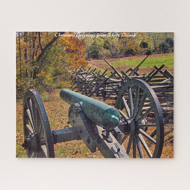 Old Civil War Cannons.Christmas Greetings Jigsaw Puzzle (Horizontal)