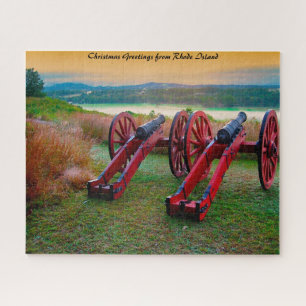 Old Civil War Cannons.Christmas Greetings Jigsaw Puzzle