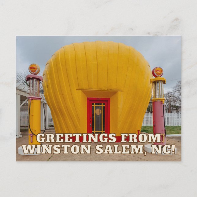 Old Clam Shell Station Postcard (Front)