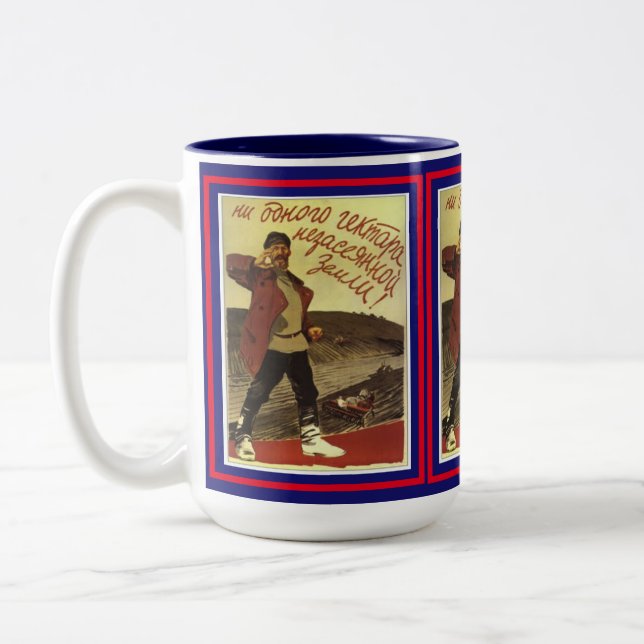 Old Classic 1939 Soviet Poster Two-Tone Coffee Mug (Left)