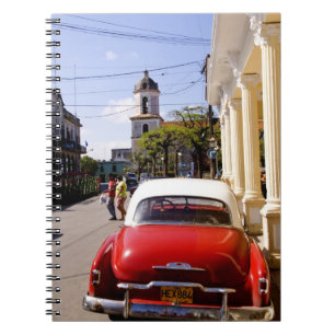 Old classic American auto in Guanabacoa a town Notebook
