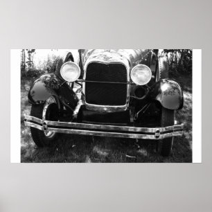 Old Classic Car Front End Grille Poster