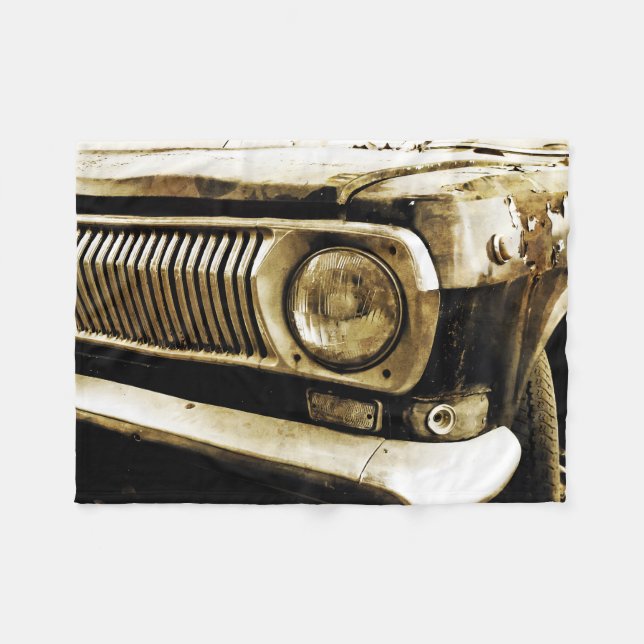 Old Classic Car Headlight #2 Fleece Blanket (Front (Horizontal))