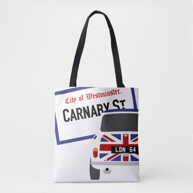 Old Classic Original 1960's London Mini Cooper Tote Bag (Front)