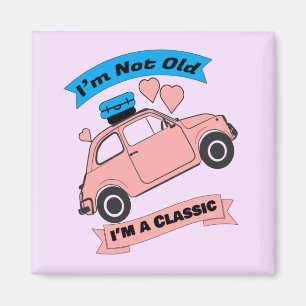 Old Classic Pink Car   Magnet