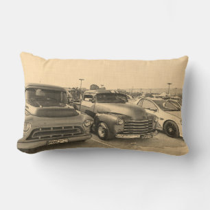 Old Classic Trucks Cars Sketch Throw Pillow
