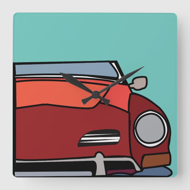 Old Classic Vintage Car  Square Wall Clock (Front)