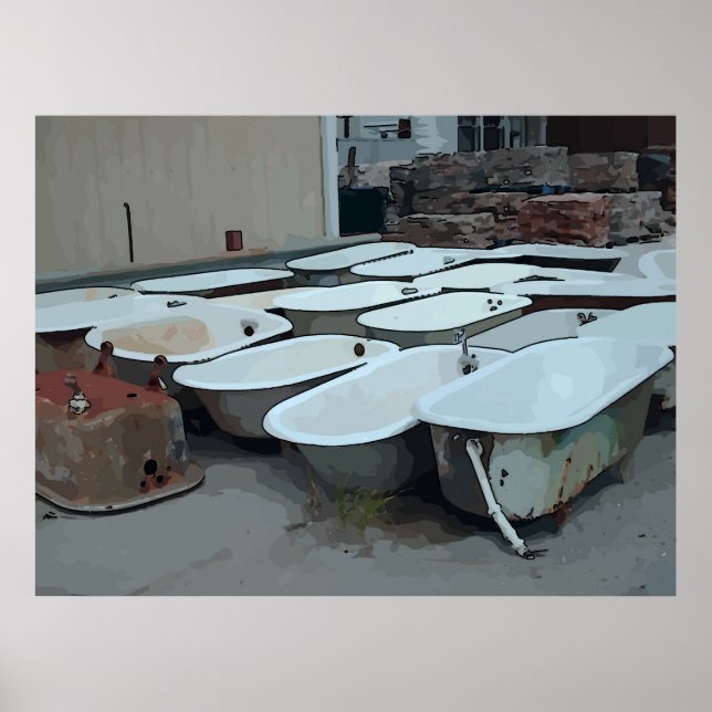 Old Claw Foot Bath Tubs Poster (Front)