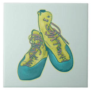 Old climbing shoes rock climbing ceramic tile