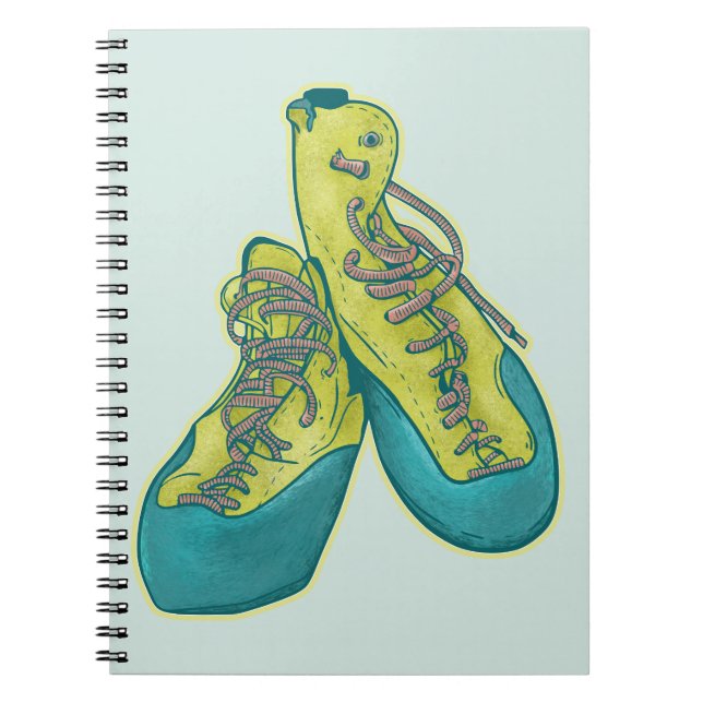 Old climbing shoes rock climbing notebook (Front)