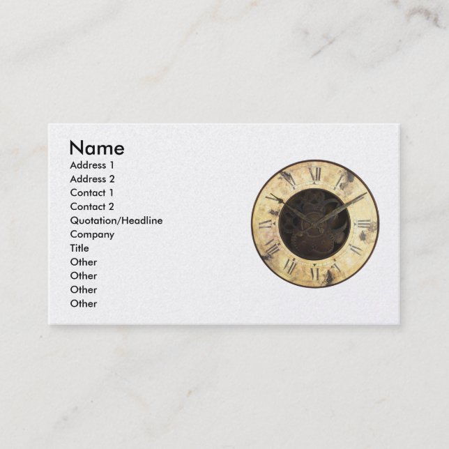 Old Clock Business Card (Front)