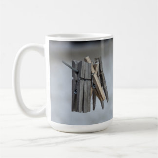 old cloth pins winter is cold and calm mug