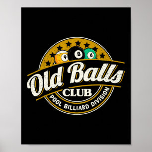 Old Club Pool 8 Ll Billiards Division For Men Poster