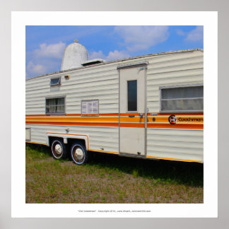 Old Coachmen - vintage camper trailer rv art photo Poster