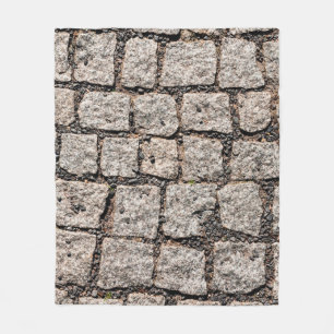 Old cobble stone pattern at the streetabstract,anc fleece blanket