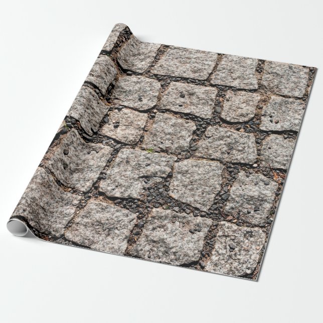 Old cobble stone pattern at the streetabstract,anc wrapping paper (Unrolled)