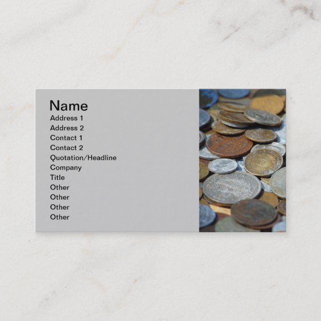 Old-coins1299 OLD COINS COPPER SILVER METAL BRONZE Business Card (Front)