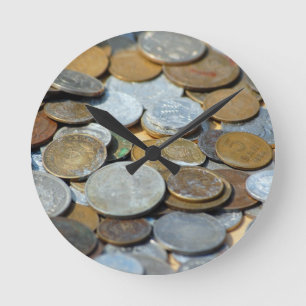 Old-coins1299 OLD COINS COPPER SILVER METAL BRONZE Round Clock