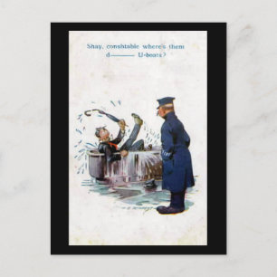 Old Comic Postcard - U-Boats