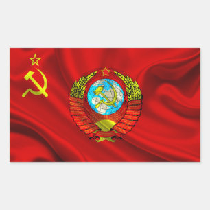 Old Communist USSR Flag Fabric Rectangular Sticker