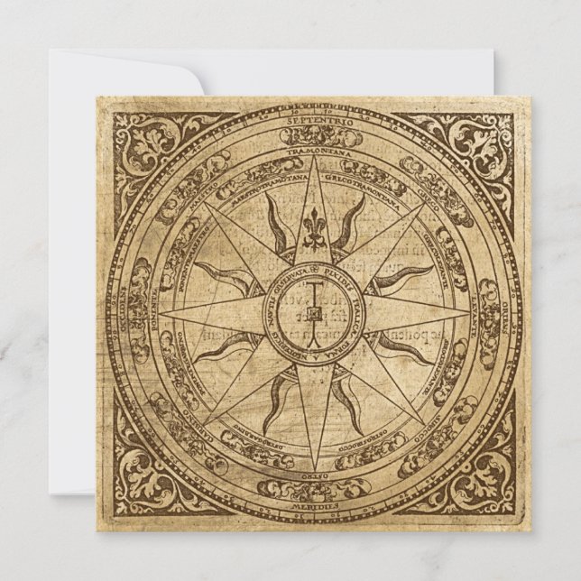 Old Compass Rose Invitation (Front)