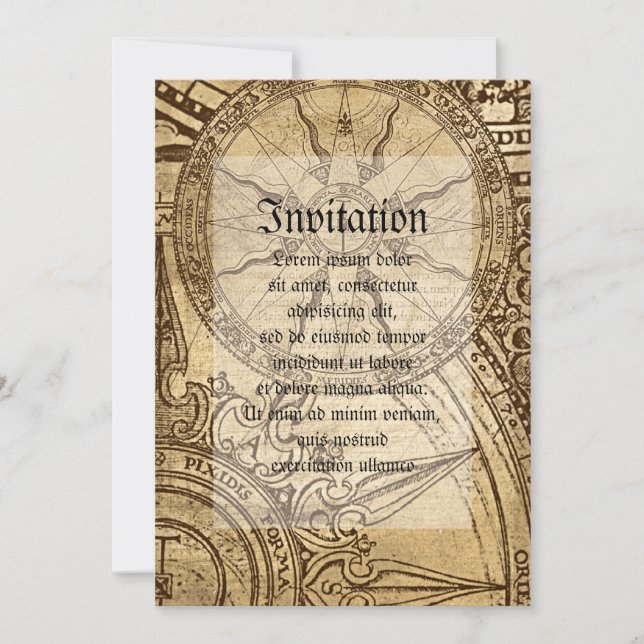 Old Compass Rose Invitation (Front)