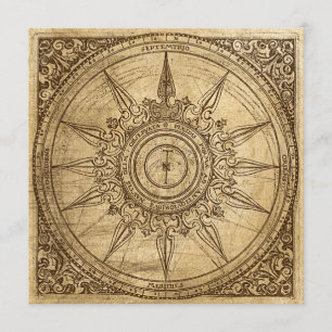Old Compass Rose Invitation