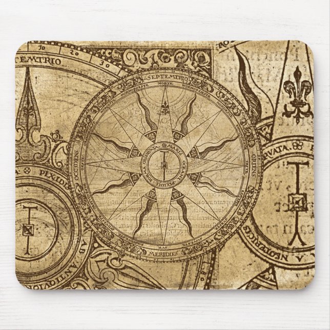 Old Compass Rose Mouse Pad (Front)