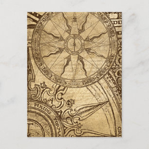 Old Compass Rose Postcard