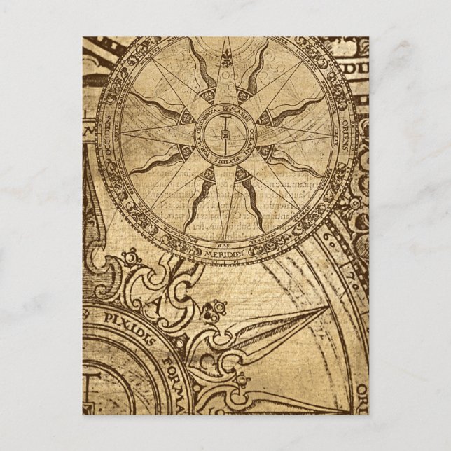 Old Compass Rose Postcard (Front)